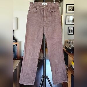 Reformation Val 90s Mid Rise Straight Jeans Chocolate Brown Size 26